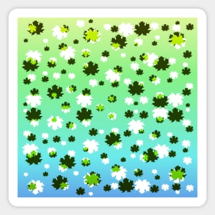 Falling leaves in green and blue Sticker